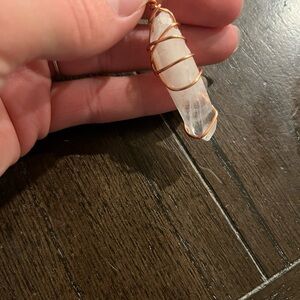 Copper Wrapped Quartz Pendant